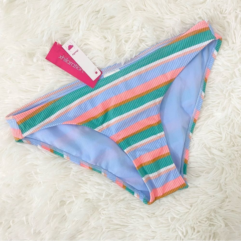Multicolor Striped Cheeky Bikini Bottom